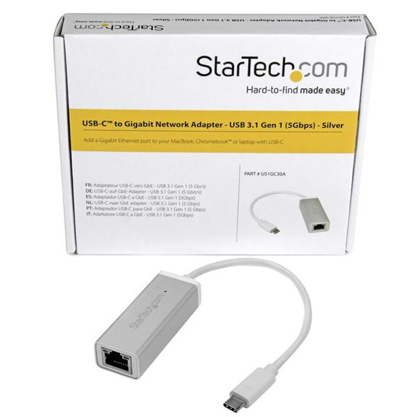 Startech.Com Usb-C To Gigabit Network Adapter - Silver Us1Gc30A