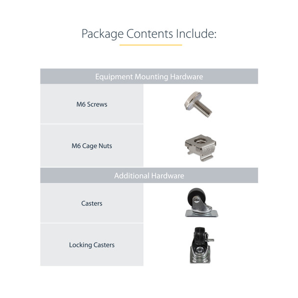 Startech.Com 12U 4 Post Server Equipment Open Frame Rack Cabinet W/ Adjustable Posts & Casters 4Postrack12A