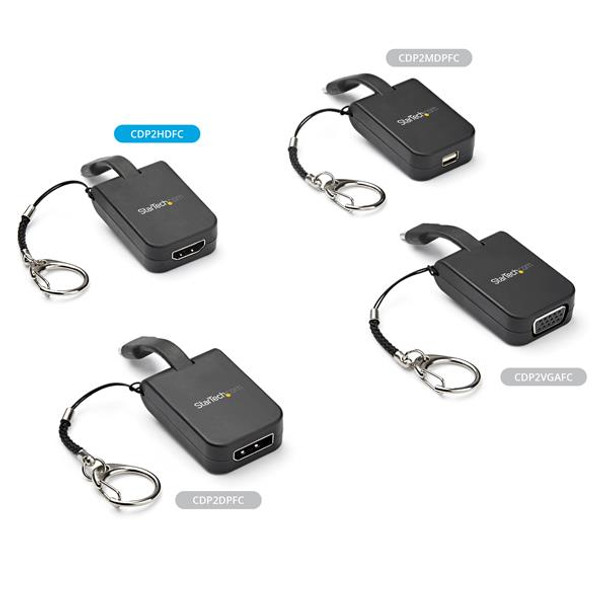 StarTech.com Portable USB-C to HDMI Adapter with Quick-Connect Keychain CDP2HDFC