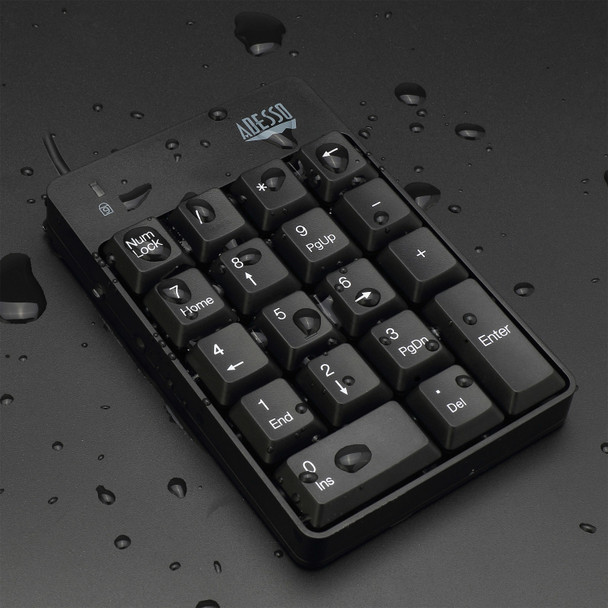 Adesso Akb-601Ub - Usb Spill Resistant 18-Key Numeric Keypad Akb-601Ub