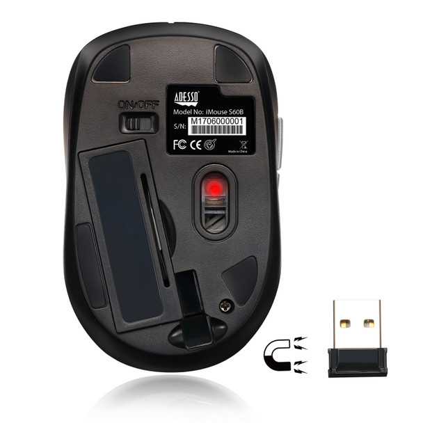 Adesso iMouse S60B - 2.4 GHz Wireless Programmable Nano Mouse IMOUSE S60B