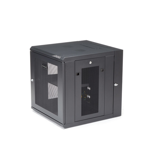 StarTech.com 12U 19" Wall Mount Network Cabinet - 20" Deep 4 Post Hinged Locking IT Computer Equipment Enclosure w/Shelf - Flexible Vented Switch Depth Data Rack Cisco 3850, 2960 Series RK1224WALHM