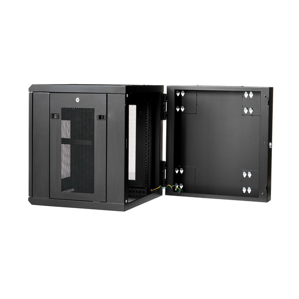 StarTech.com 12U 19" Wall Mount Network Cabinet - 20" Deep 4 Post Hinged Locking IT Computer Equipment Enclosure w/Shelf - Flexible Vented Switch Depth Data Rack Cisco 3850, 2960 Series RK1224WALHM