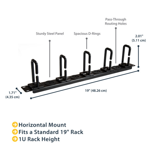 StarTech.com 1U Server Rack Cable-Management Panel CABLMANAGERH