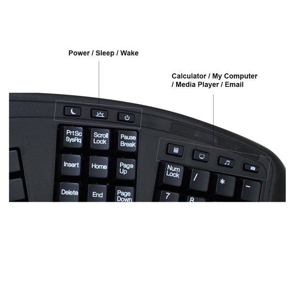 Adesso Tru-Form 450 - Ergonomic Touchpad Keyboard Akb-450Ub