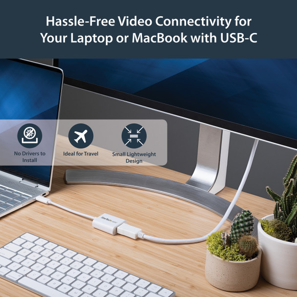 StarTech.com USB-C to DisplayPort Adapter - 4K 60Hz - White CDP2DPW