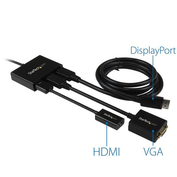 Startech.Com 3-Port Multi Monitor Adapter - Displayport 1.2 Mst Hub To Dual 4K 30Hz & 1X 1080P - Video Splitter For Extended Desktop Mode On Windows Pcs Only - Dp To 3X Dp Monitors Mstdp123Dp