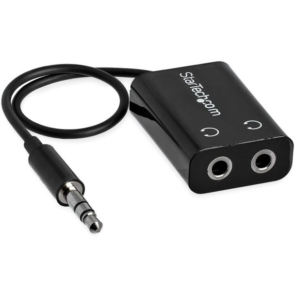 Startech.Com Black Slim Mini Jack Headphone Splitter Cable Adapter - 3.5Mm Male To 2X 3.5Mm Female Muy1Mffadp