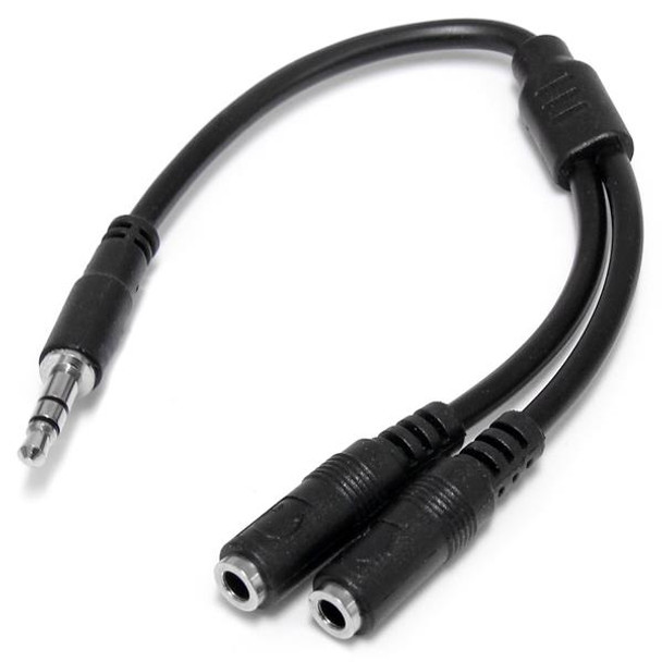 Startech.Com Slim Stereo Splitter Cable - 3.5Mm Male To 2X 3.5Mm Female Muy1Mffs