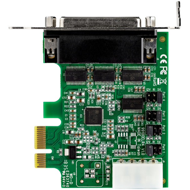 Startech.Com 4-Port Pci Express Rs232 Serial Adapter Card - Pcie Rs232 Serial Host Controller Card - Pcie To Serial Db9 - 16950 Uart - Low Profile Expansion Card - Windows/Linux Pex4S953Lp