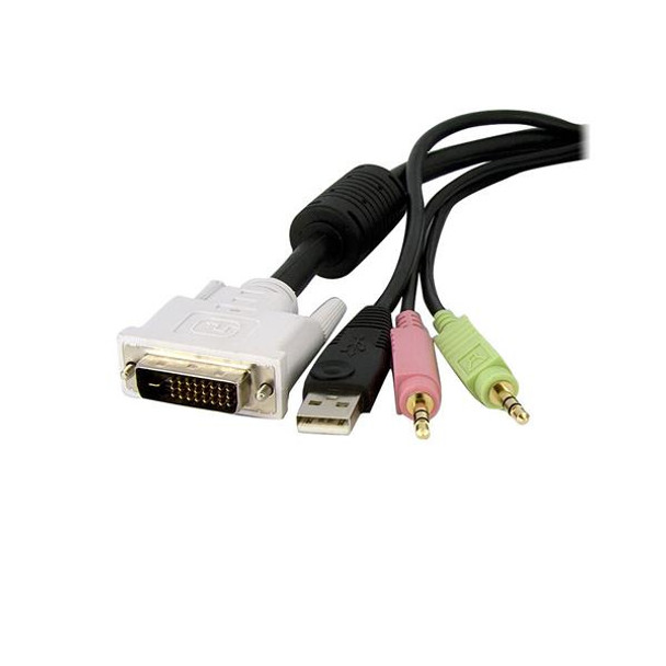 StarTech.com 10ft 4-in-1 USB Dual Link DVI-D KVM Switch Cable w/ Audio & Microphone DVID4N1USB10