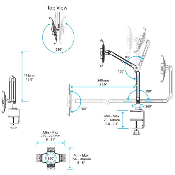 Startech.Com Desk-Mount Tablet Arm - Articulating - For Ipad Or Android Armtbltiw