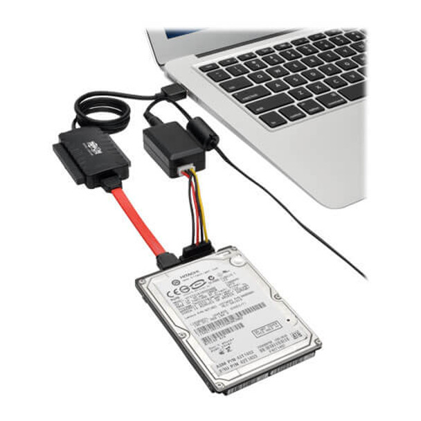 Tripp Lite USB 3.0 SuperSpeed to SATA/IDE Adapter with Built-In USB Cable, 2.5 in., 3.5 in. and 5.25 in. Hard Drives U338-06N