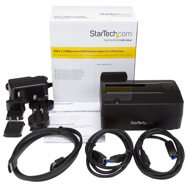 StarTech.com Drive Docking Station for 2.5 / 3.5" SATA Drives - USB 3.1 (USB-A, USB-C) or eSATA SDOCKU313E