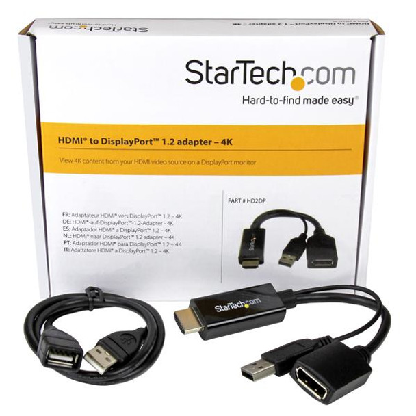Startech.Com Hdmi To Displayport Adapter - 4K 30Hz Hd2Dp