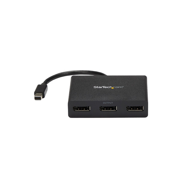 StarTech.com 3-Port Multi Monitor Adapter - Mini DisplayPort to DisplayPort MST Hub, Dual 4K 30Hz & 1x 1080p - Video Splitter for Extended Desktop Mode on Windows Only - mDP 1.2 to 3x DP MSTMDP123DP