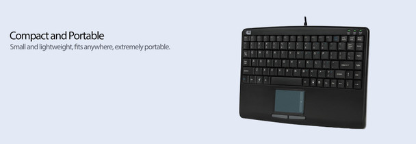 Adesso Slimtouch 410 - Mini Touchpad Keyboard (Black, Usb) Akb-410Ub