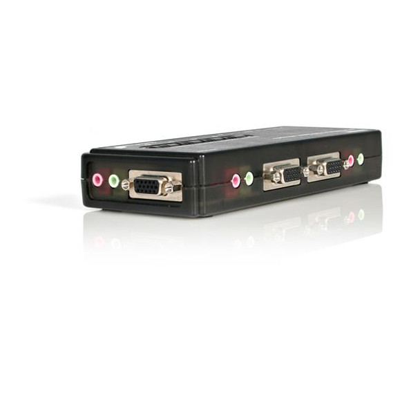 StarTech.com 4 Port Black USB KVM Switch Kit with Cables and Audio SV411KUSB