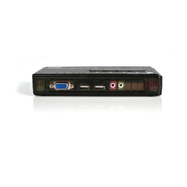 StarTech.com 4 Port Black USB KVM Switch Kit with Cables and Audio SV411KUSB