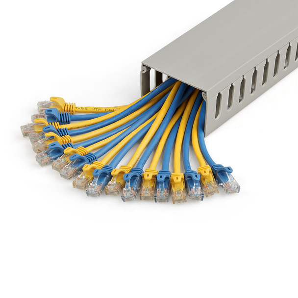 Startech.Com Cable Management Raceway W/Parallel Slots 78In - Network Cable Hider Kit - Slotted Wall Wire Duct System - Cord Concealer Channel - Surface Mount Wiring Channel Pvc Ul Rated Cbmwd7550