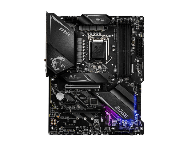 MSI MPG Z490 GAMING EDGE WIFI Motherboard 'ATX, LGA1200, DDR4, LAN, 802.11ax WiFi 6 + Bluetooth 5.1, USB 3.2, Lightning USB, Type C, M.2, RGB, DisplayPort, HDMI, Gen 4 Ready, 10th Gen Intel Core' Z490EDGEWIFI