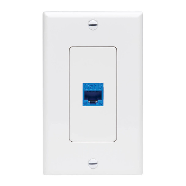 Tripp Lite Center Plate Insert, Decora Style - Vertical, 1 Port - Faceplate - wall mountable - white - 1 port N042D-001V-WH