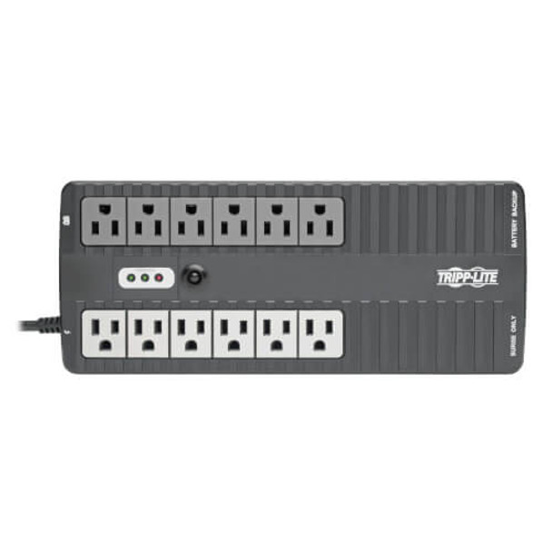 Tripp Lite Standby UPS 800VA 450W - 12 5-15R Outlets, 120V, 50/60 Hz, 5-15P Plug, USB, ENERGY STAR, Desktop/Wall BC800U