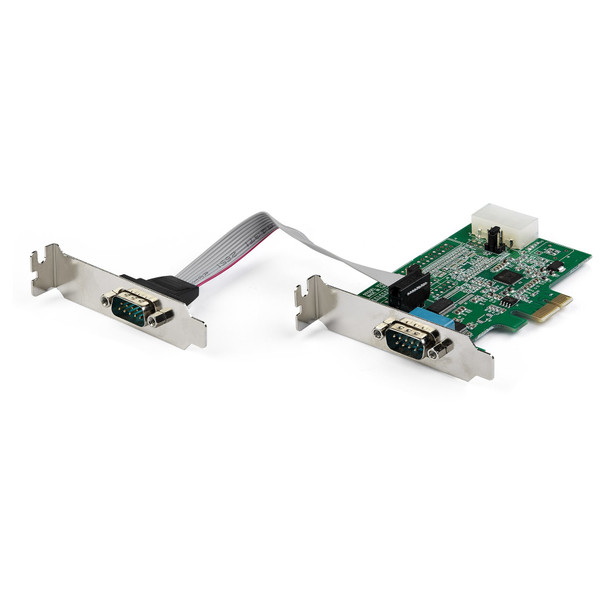 StarTech.com 2-port PCI Express RS232 Serial Adapter Card - PCIe RS232 Serial Host Controller Card - PCIe to Serial DB9 - 16950 UART - Low Profile Expansion Card - Windows & Linux PEX2S953LP