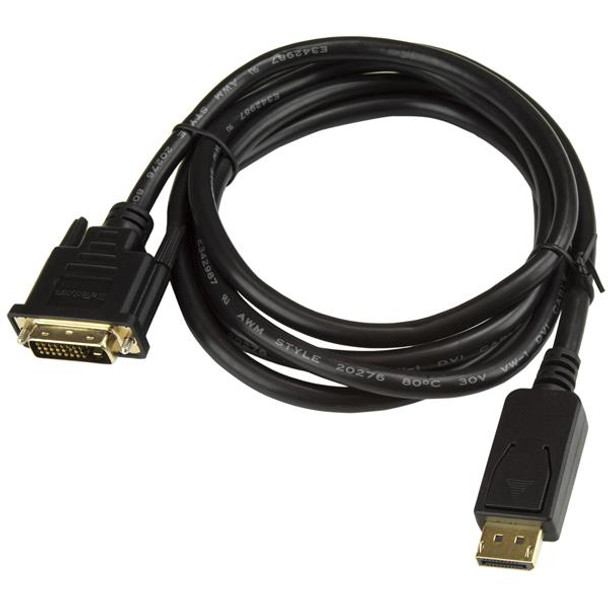 Startech.Com 6Ft (1.8M) Displayport To Dvi Cable - 1080P Video - Displayport To Dvi Adapter Cable - Dp To Dvi-D Converter Single Link - Dp To Dvi Monitor Cable - Latching Dp Connector Dp2Dvi2Mm6