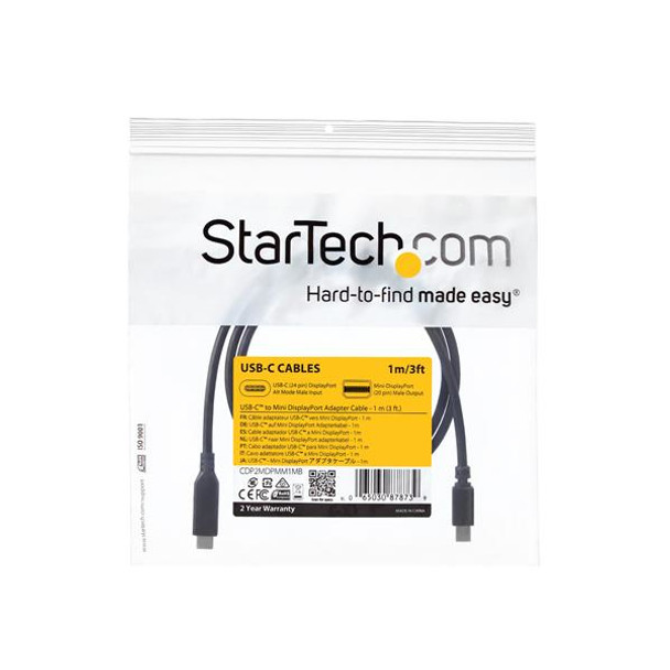 StarTech.com 1 m (3.3 ft.) USB-C to Mini DisplayPort Cable - 4K 60Hz - Black CDP2MDPMM1MB