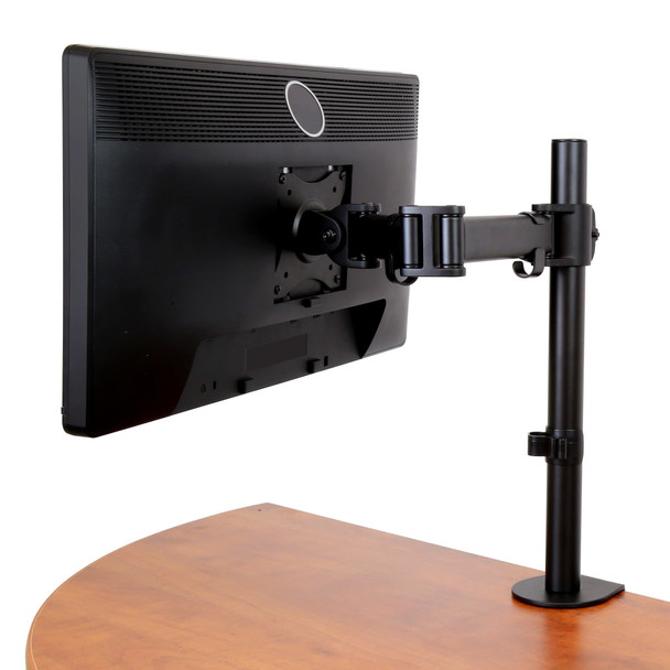 StarTech.com Desk Mount Monitor Arm for up to 34 inch VESA Compatible Displays - Articulating Pole Mount Single Monitor Arm - Ergonomic Height Adjustable Monitor Mount - Desk Clamp/Grommet ARMPIVOTB