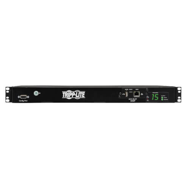 Tripp Lite 2–2.4kW Single-Phase ATS/Switched PDU, 200–240V Outlets (10 C13), 2 C14 Inlets, 3.6 m Cords, 1U Rack-Mount PDUMH15HVATNET