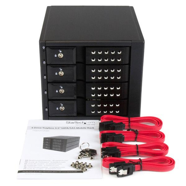 StarTech.com 4 Bay Aluminum Trayless Hot Swap Mobile Rack Backplane for 3.5in SAS II/SATA III - 6 Gbps HDD HSB4SATSASBA