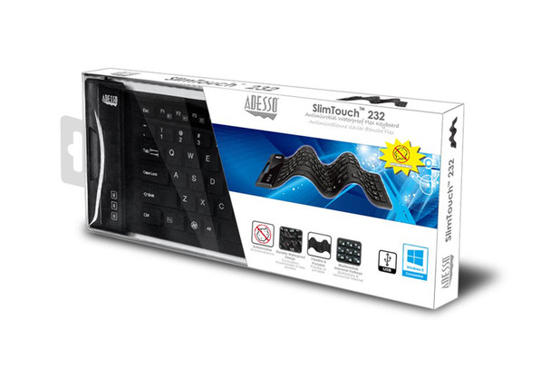 Adesso AKB-232UB keyboard USB QWERTY English Black AKB-232UB