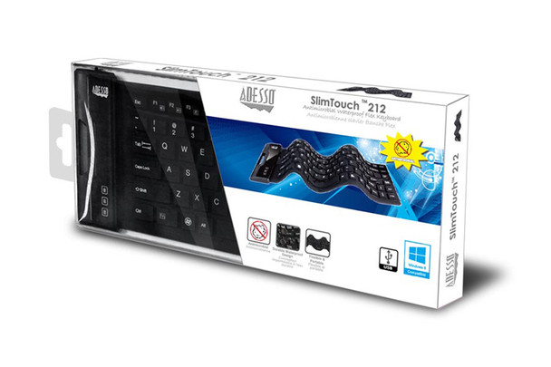 Adesso AKB-212UB keyboard USB QWERTY English Black AKB-212UB