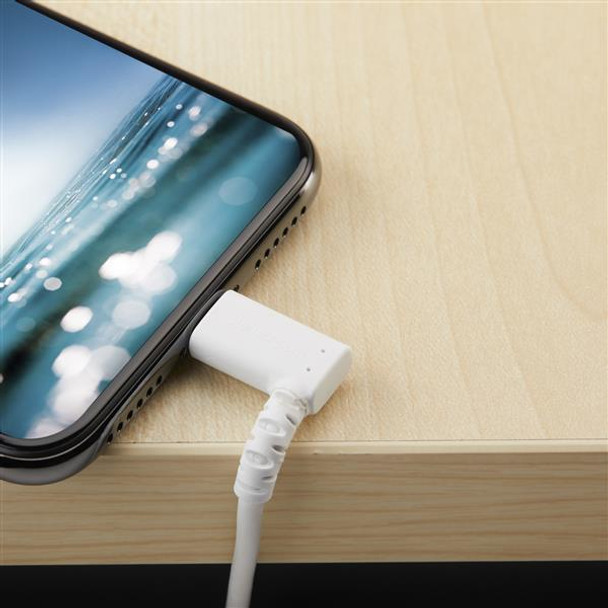Startech.Com 1M Usb A To Lightning Cable - Durable 90 Degree Right Angled White Usb Type A To Lightning Connector Sync & Charger Cord W/Aramid Fiber Apple Mfi Certified Ipad Iphone 11 Rusbltmm1Mwr