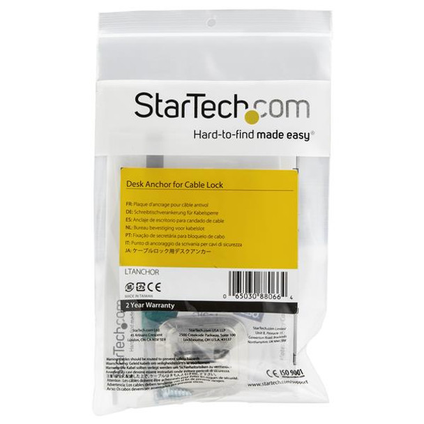StarTech.com Laptop Cable Lock Anchor - Zinc Alloy LTANCHOR