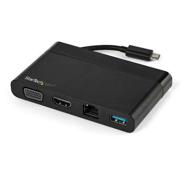 Startech.Com Usb C Multiport Adapter With Hdmi, Vga, Gigabit Ethernet & Usb 3.0 - Usb C To 4K Hdmi Or 1080P Vga Display Mini Dock Hub - Usb Type-C Travel Docking Station For Usb-C Laptops Dkt30Chvcm