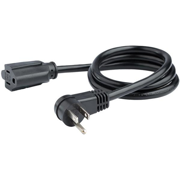 StarTech.com Flat Extension Cord - NEMA 5-15R to NEMA Right-Angle 5-15P - 3 ft. PAC101R3