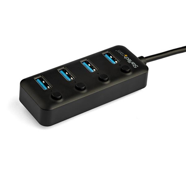 StarTech.com 4-Port USB-C Hub - 4x USB-A with Individual On/Off Switches HB30C4AIB