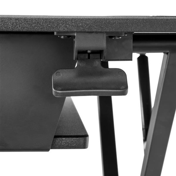 StarTech.com Sit Stand Desk Converter with Keyboard Tray - Large 35” x 21" Surface - Height Adjustable Ergonomic Desktop/Tabletop Standing Workstation - Holds 2 Monitors - Pre-Assembled ARMSTSLG