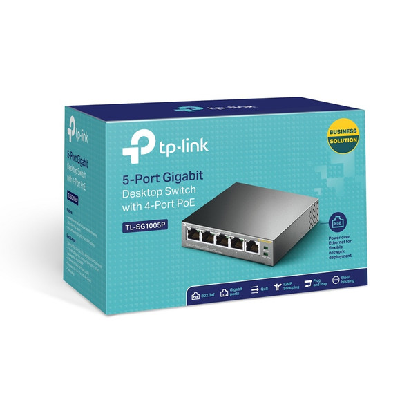 TP-LINK 5-Port Gigabit Desktop PoE Switch with 4-Port TL-SG1005P