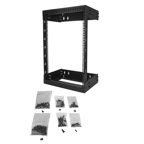 Startech.Com 15U 19" Wall Mount Network Rack - Adjustable Depth 12-20" 2 Post Open Frame Server Room Rack For Av/Data/ It Communication/Computer Equipment/Switch W/Cage Nuts & Screws Rk15Walloa