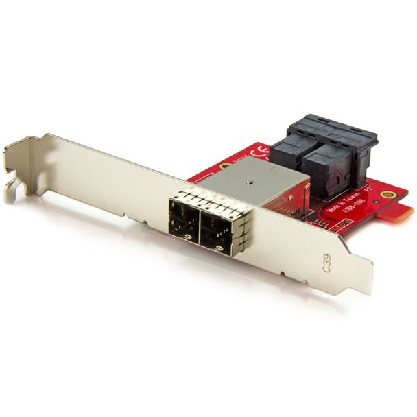 StarTech.com Mini-SAS Adapter - Dual SFF-8643 to SFF-8644 - with Full and Low-Profile Brackets - 12Gbps SFF86448PLT2