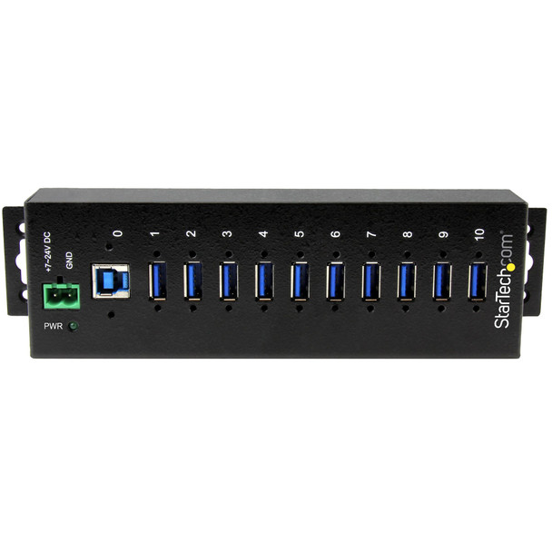 Startech.Com 10-Port Industrial Usb 3.0 Hub With Esd & 350W Surge Protection St1030Usbm