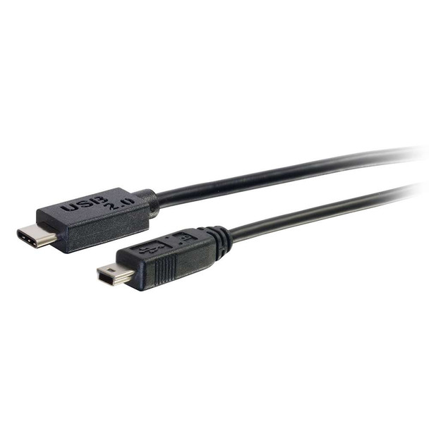 C2G 6ft, USB 2.0 Type C, Mini-USB B USB cable 1.8288 m USB C Black 28855
