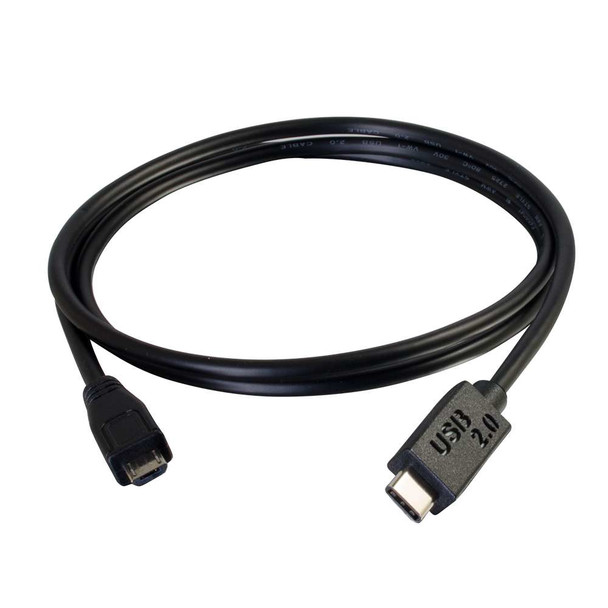 C2G 6ft, USB 2.0 Type C, Micro-USB B USB cable 1.8288 m USB C Black 28851
