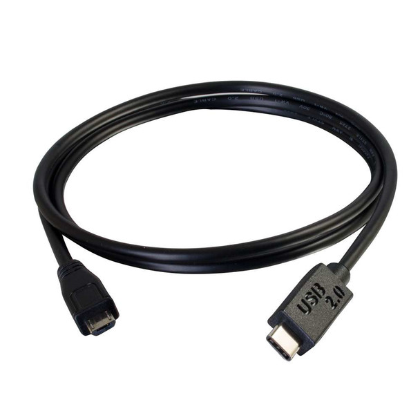 C2G 3ft, USB 2.0 Type C, Micro-USB B USB cable 0.9144 m USB C Black 28850