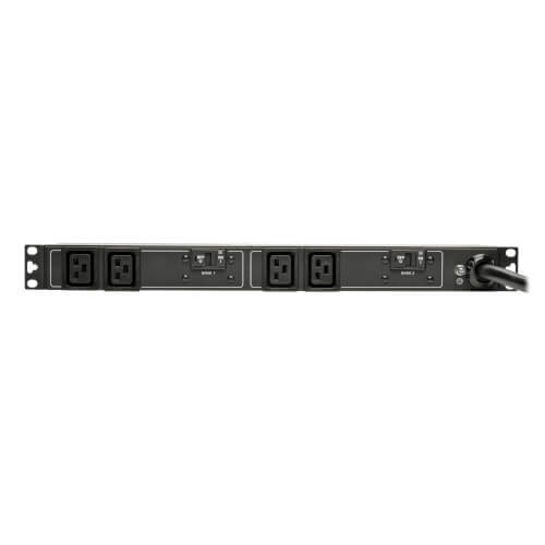 Tripp Lite 5/5.8kW Single-Phase 208/240V Basic PDU, 4 C19 Outlets, NEMA L6-30P Input, 12 ft. Cord, 1U Rack-Mount PDUH30HV19
