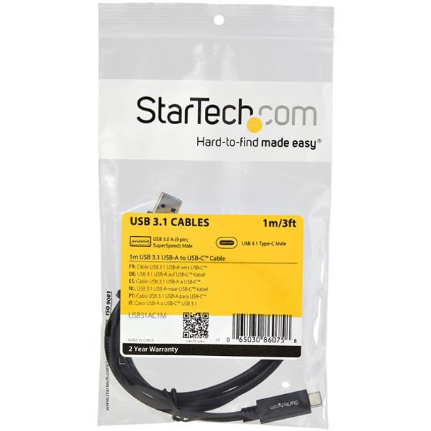 Startech.Com 3 Ft. (1 M) Usb To Usb-C Cable - M/M Usb31Ac1M
